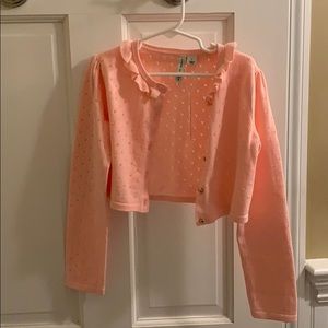 Janie & Jack Eyelet Cropped Cardigan